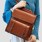 Leather satchel backpack
