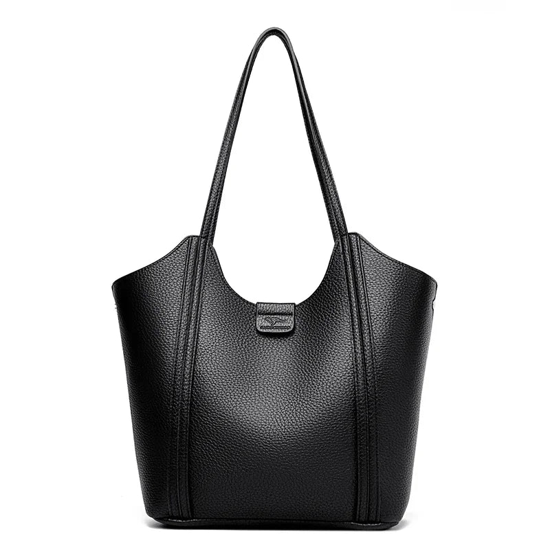 Elegant soft leather tote bag