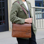 Soft leather laptop briefcase messenger bag