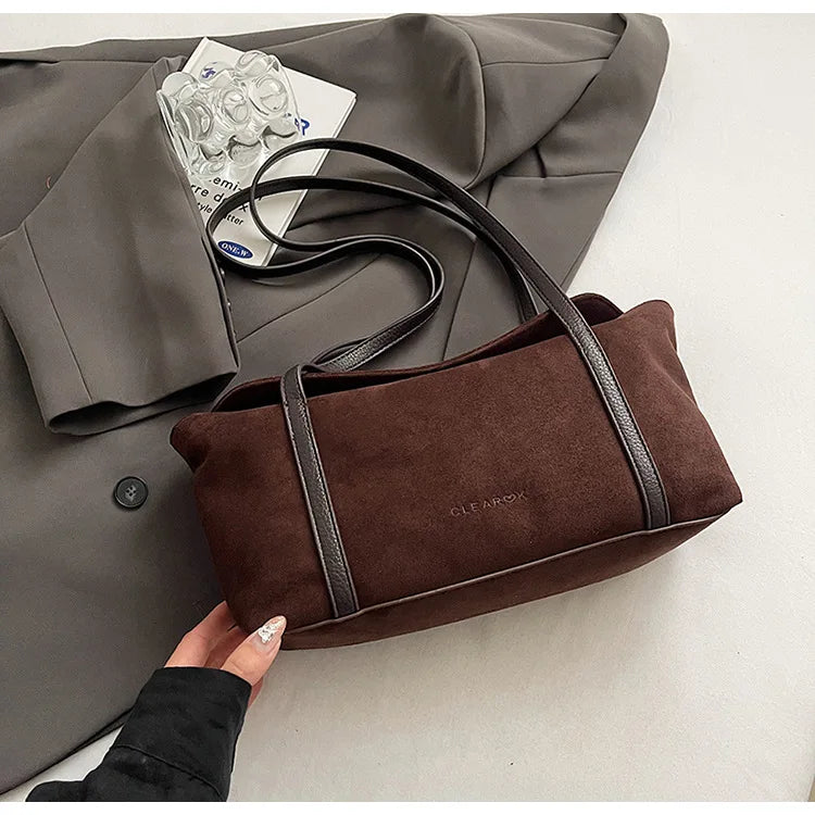 Elegant suede shoulder bag for daily wear