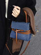 Elegant denim clutch bag for evening looks