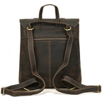 Structured leather rucksack backpack