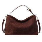 Everyday suede shoulder purse with secure zipper