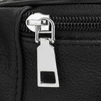 Large capacity leather bum bag for men