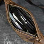 Men's leather chest bag