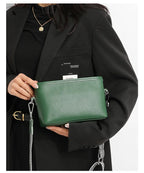 Sleek leather shoulder handbag