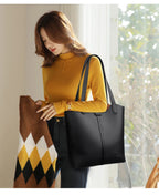 Structured leather tote bag
