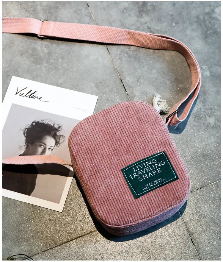 Classic corduroy crossbody bag