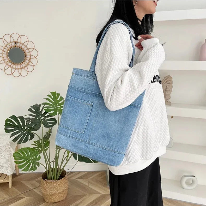 Casual denim tote bag