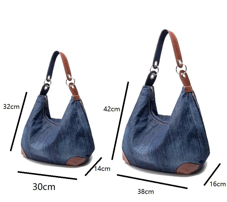 Casual denim slouch bag