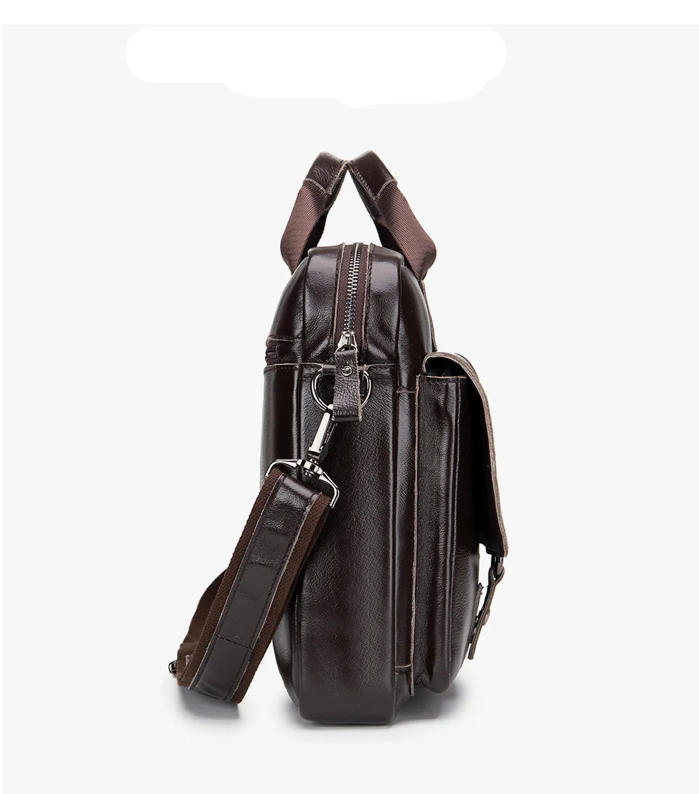 Vintage leather laptop briefcase