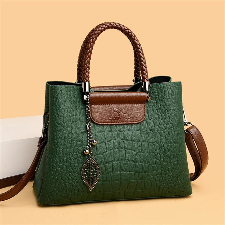 Vintage-inspired leather handbag