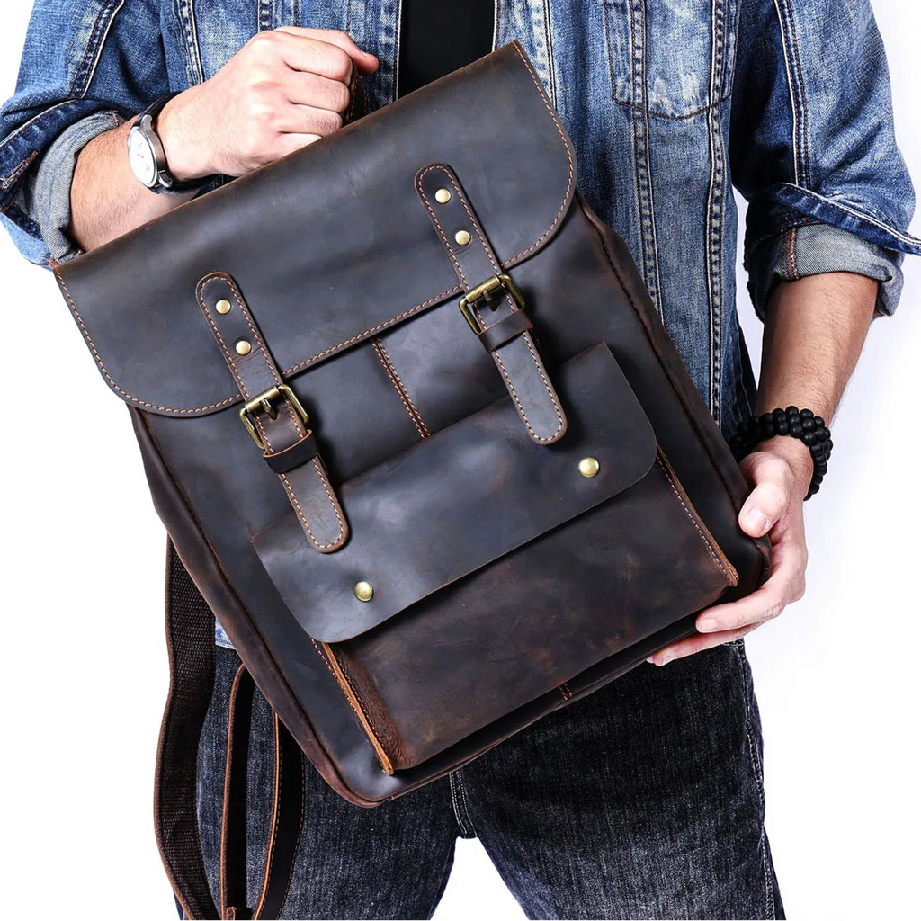 Stylish leather rucksack