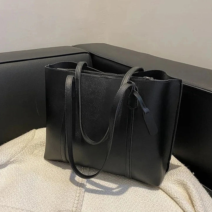 Trendy soft leather tote bag