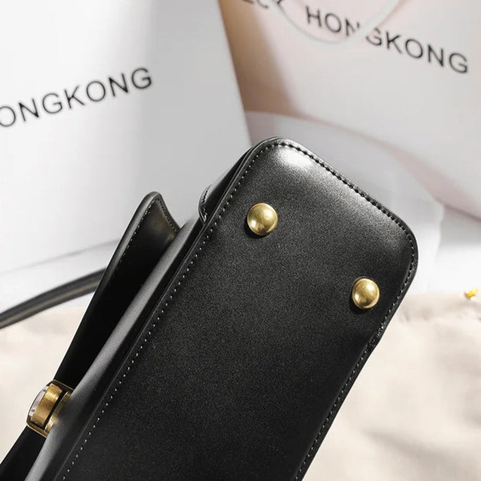 Soft leather shoulder handbag