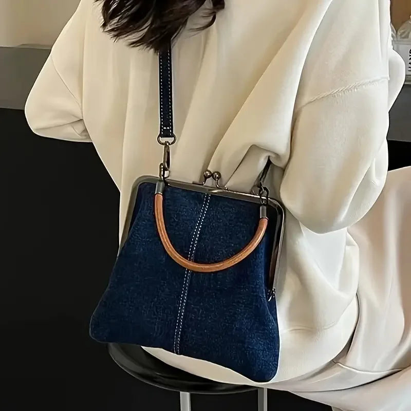 Denim  handbag for women with handles