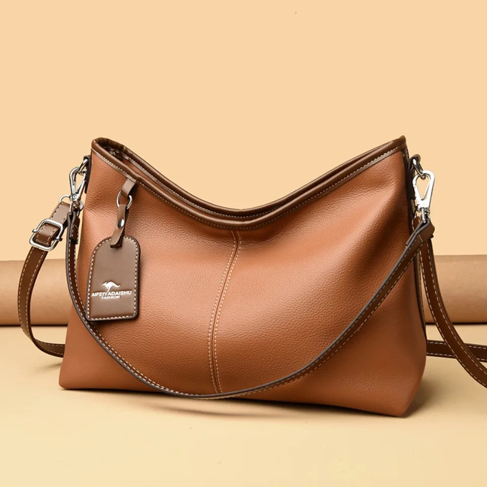 Leather handbag for work, shopping, or travel