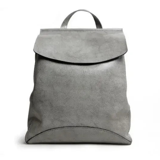 Women’ leather bookbag-style backpack