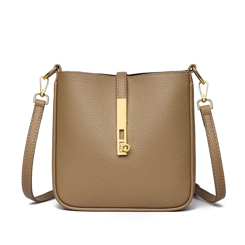 Functional leather crossbody bag