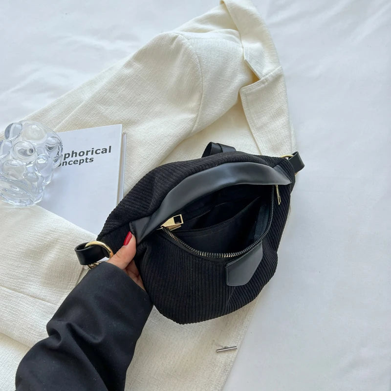 Adjustable corduroy bum bag