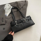 Soft-touch leather shoulder bag