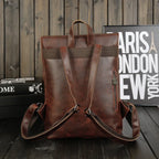 Retro men's  leather backpack