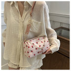corduroy handbag with strawberry print