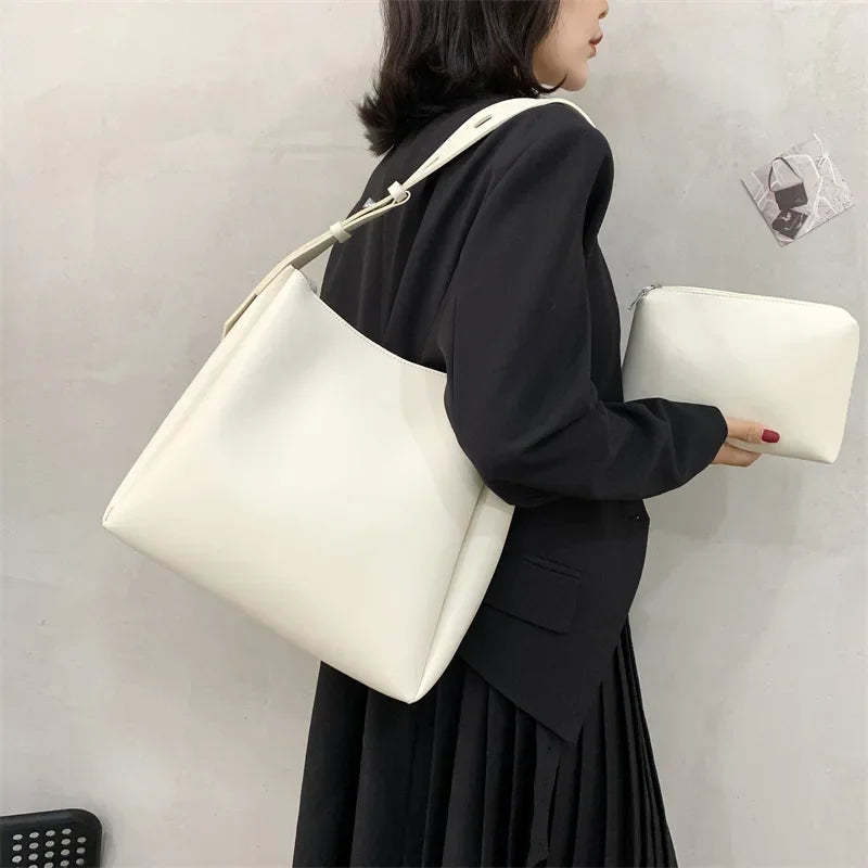 Elegant women's leather tote bag