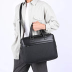 Zippered leather laptop bag