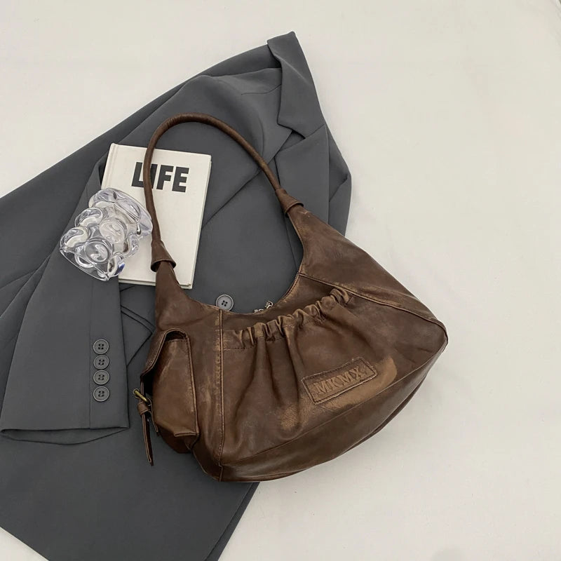 Vintage leather hobo bag