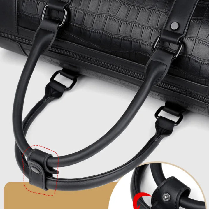 Unisex leather duffle bag