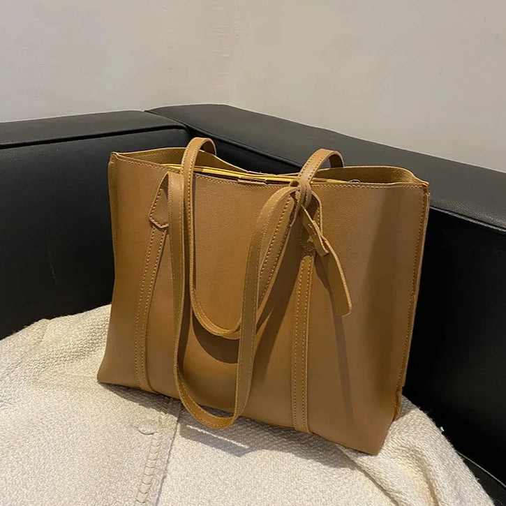 Trendy soft leather tote bag