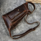 Full leather rucksack backpack