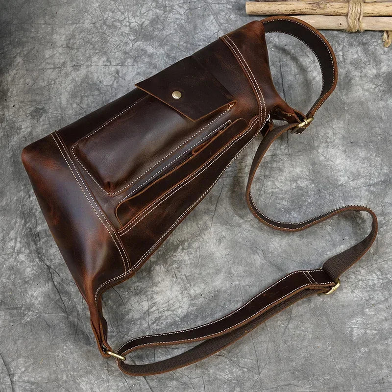 Full leather rucksack backpack