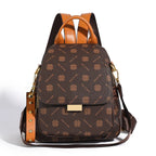 Designer-style leather knapsack