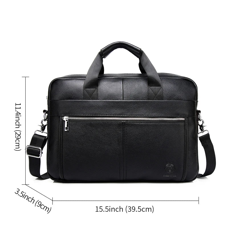 Leather laptop portfolio bag