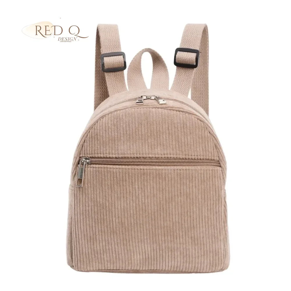 Mini corduroy backpack with adjustable straps