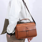 Large leather crossbody bag for women