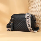 Textured leather crossbody bag