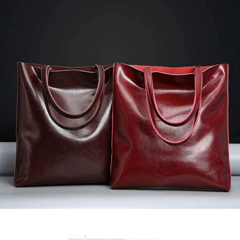 Vintage leather tote bag