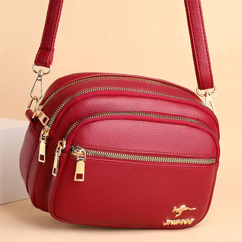Retro leather shoulder purse