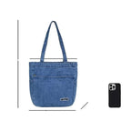 Denim tote bag with soft handles
