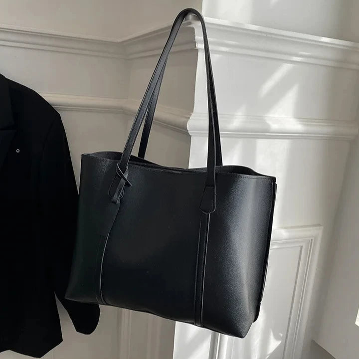 Trendy soft leather tote bag