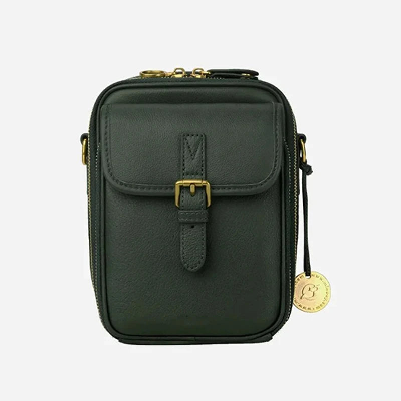 Structured small leather crossbody bag