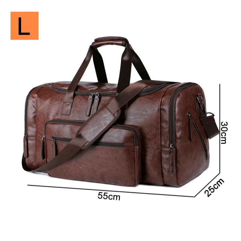 Urban leather holdall with top handles