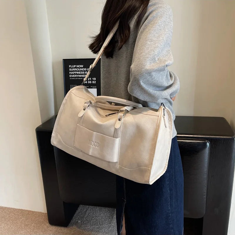 Fashion women's leather duffle bag