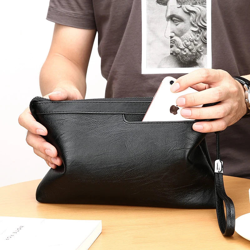 Classic leather clutch