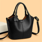 Leather shoulder handbag