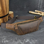 Men's leather chest bag