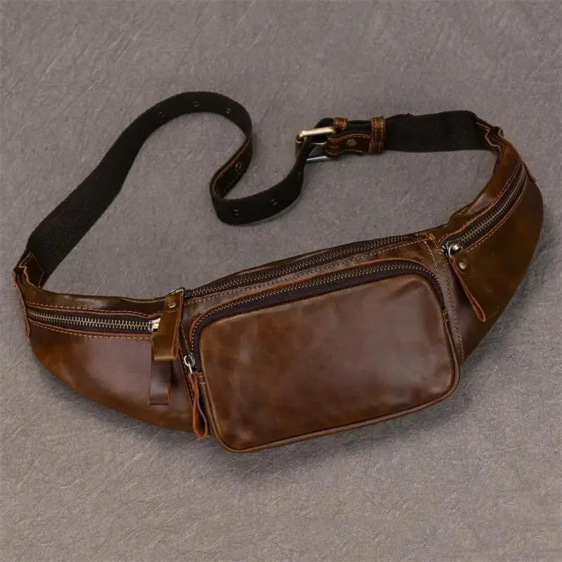 Minimalist leather waist bag
